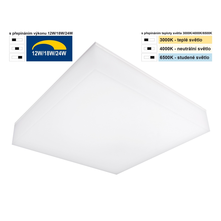 Top Light - LED Hämardatav lae- ja seinavalgusti BOXTER LED/12/18/24W/230V IP54 3000/4000/6500K 28x28 cm