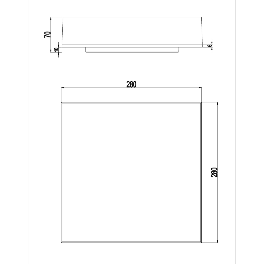Top Light - LED Hämardatav lae- ja seinavalgusti BOXTER LED/12/18/24W/230V IP54 3000/4000/6500K 28x28 cm