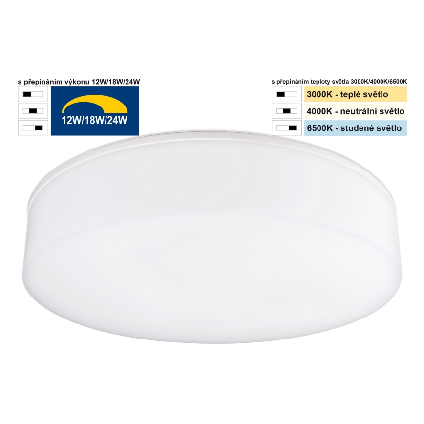 Top Light - LED Hämardatav laevalgusti vannituppa BOXTER LED/12/18/24W/230V IP54 3000/4000/6500K d. 28 cm