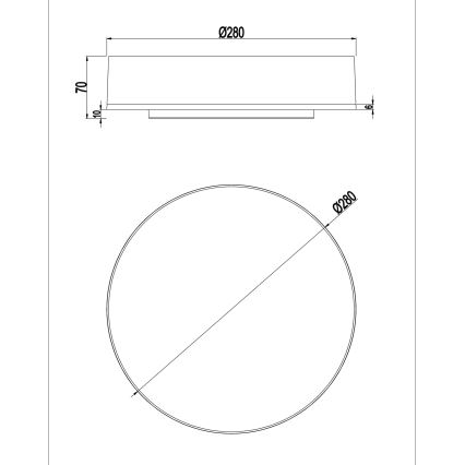 Top Light - LED Hämardatav laevalgusti vannituppa BOXTER LED/12/18/24W/230V IP54 3000/4000/6500K d. 28 cm