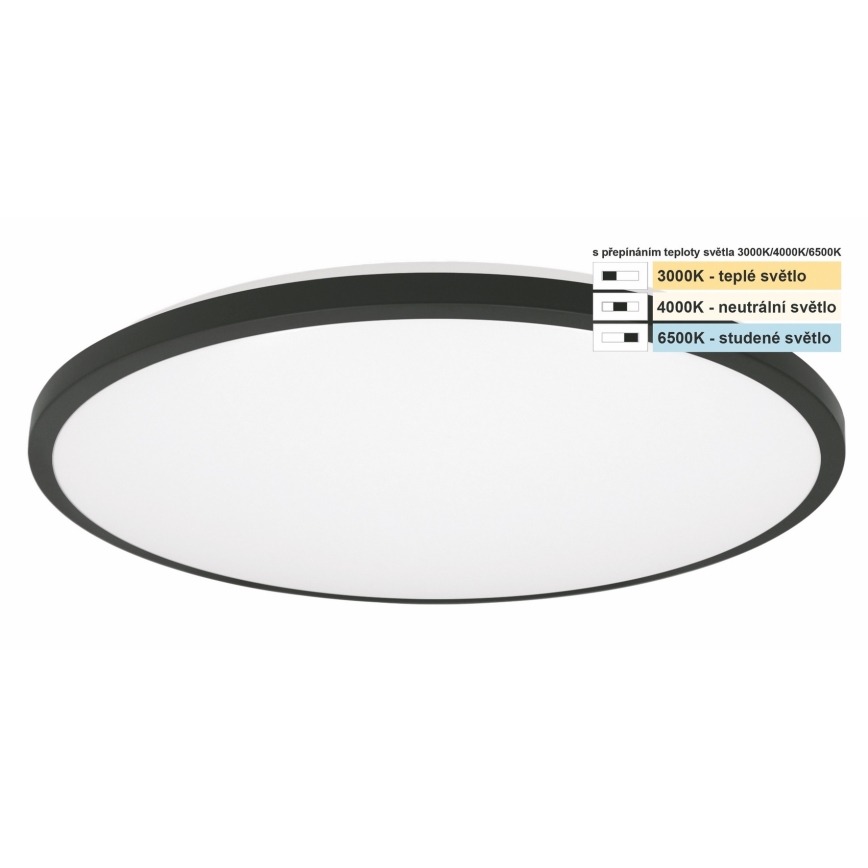 Top Light - LED Laevalgusti vannituppa ONYX LED/18W/230V IP44 3000/4000/6500K d. 34 cm must