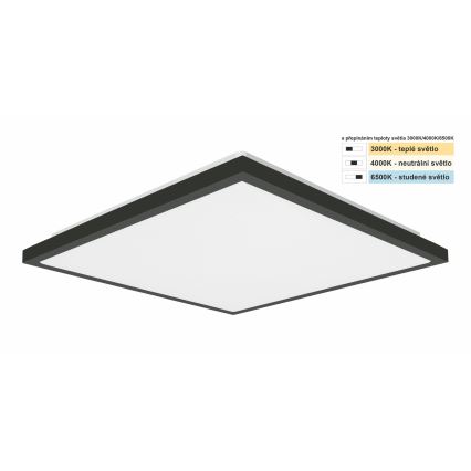 Top Light - LED Laevalgusti vannituppa ONYX LED/24W/230V IP44 3000/4000/6500K 38x38 cm must