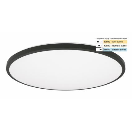 Top Light - LED Laevalgusti vannituppa ONYX LED/24W/230V IP44 3000/4000/6500K d. 39 cm must