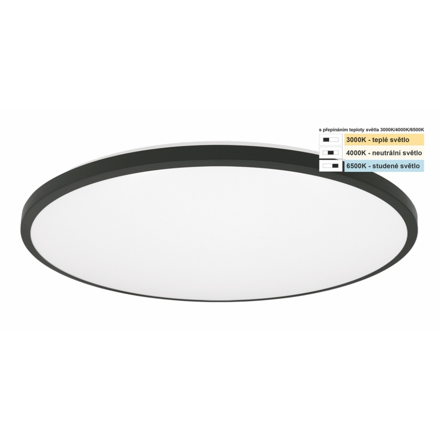 Top Light - LED Laevalgusti vannituppa ONYX LED/24W/230V IP44 3000/4000/6500K d. 39 cm must