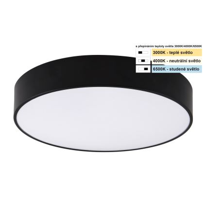 Top Light - LED Laevalgusti vannituppa PETAL LED/24W/230V IP44 3000/4000/6500K d. 35 cm must