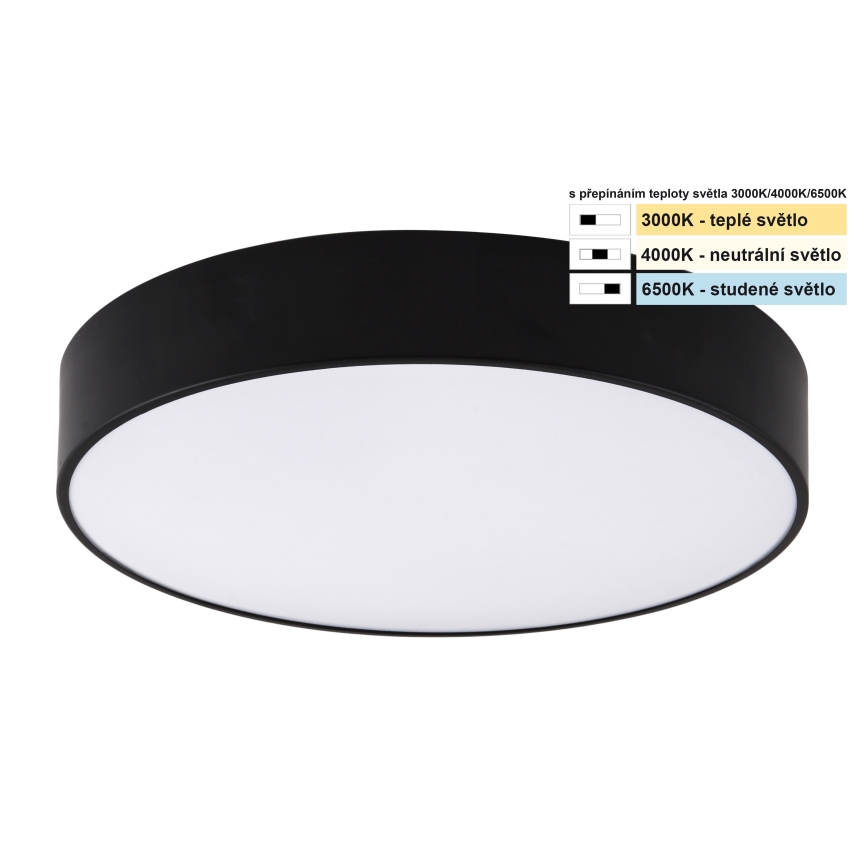Top Light - LED Laevalgusti vannituppa PETAL LED/24W/230V IP44 3000/4000/6500K d. 35 cm must