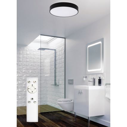 Top Light - LED Hämardatav laevalgusti vannituppa PETAL LED/48W/230V IP44 3000-6500K d. 48 cm must + kaugjuhtimispult