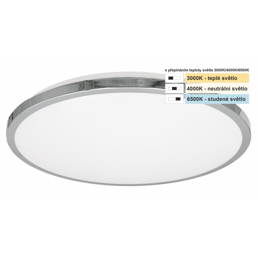 Top Light - LED Laevalgusti vannituppa SILVER LED/10W/230V IP44 3000/4000/6500K d. 29 cm läikiv kroom