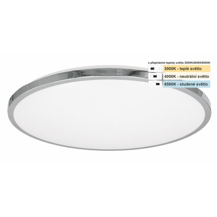Top Light - LED Laevalgusti vannituppa SILVER LED/18W/230V IP44 3000/4000/6500K d. 34 cm läikiv kroom