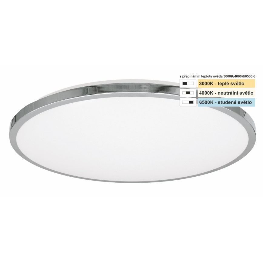 Top Light - LED Laevalgusti vannituppa SILVER LED/18W/230V IP44 3000/4000/6500K d. 34 cm läikiv kroom