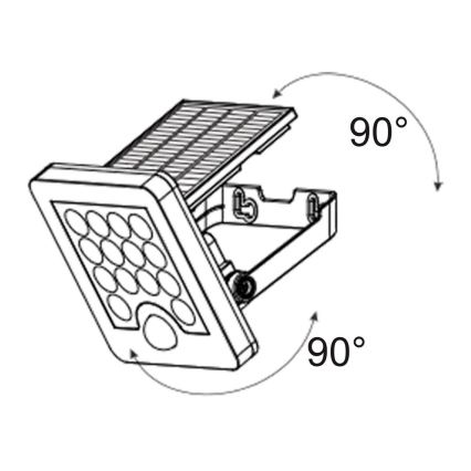 Top Light - LED Päikesepaneeliga prožektor seinale koos anduriga HELEON S LED/5W/3,7V IP65 4000K 1800 mAh