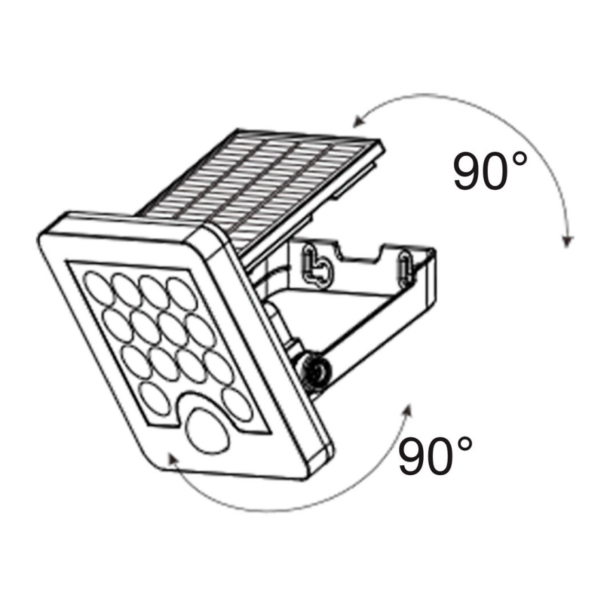 Top Light - LED Päikesepaneeliga prožektor seinale koos anduriga HELEON S LED/5W/3,7V IP65 4000K 1800 mAh