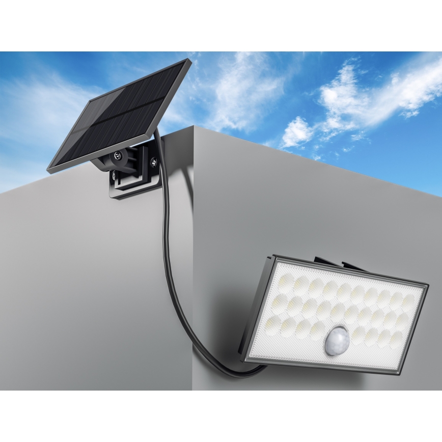 Top Light - LED Päikesepaneeliga prožektor seinale koos anduriga HELEON VARIO LED/8W/3,7V IP65 4000K 2200 mAh + kaugjuhtimispult