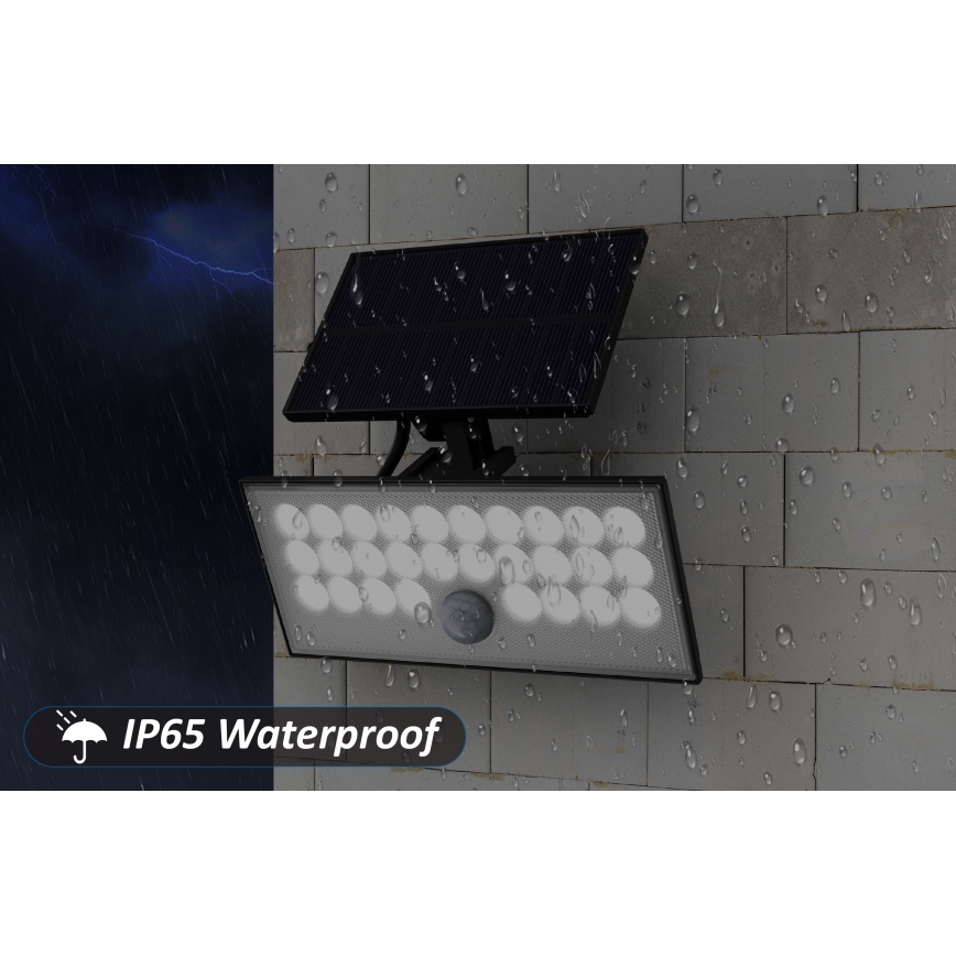 Top Light - LED Päikesepaneeliga prožektor seinale koos anduriga HELEON VARIO LED/8W/3,7V IP65 4000K 2200 mAh + kaugjuhtimispult