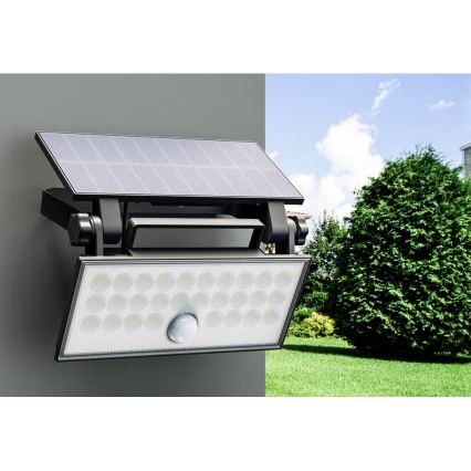Top Light - LED Päikesepaneeliga prožektor seinale koos anduriga HELEON PRO LED/8W/3,7V IP65 4000K 2600 mAh