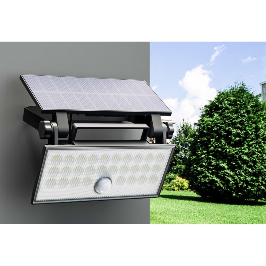 Top Light - LED Päikesepaneeliga prožektor seinale koos anduriga HELEON PRO LED/8W/3,7V IP65 4000K 2600 mAh