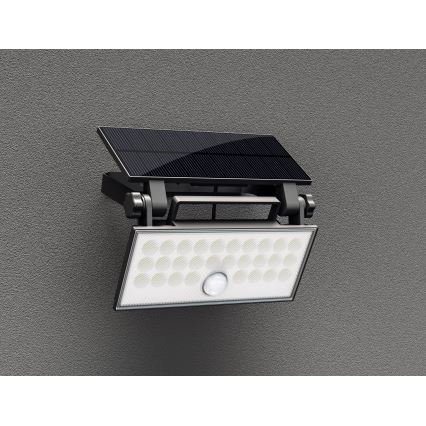 Top Light - LED Päikesepaneeliga prožektor seinale koos anduriga HELEON PRO LED/8W/3,7V IP65 4000K 2600 mAh