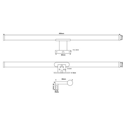 Top Light - LED Peeglivalgustus vannituppa OREGON LED/9W/230V 60 cm IP44