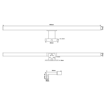 Top Light - LED Peeglivalgustus vannituppa OREGON LED/9W/230V 60 cm IP44