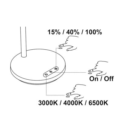 Top Light - LED-hämardatav puutetundlik lauavalgusti BELLA LED/4,8W/5V 3000/4000/6500K valge