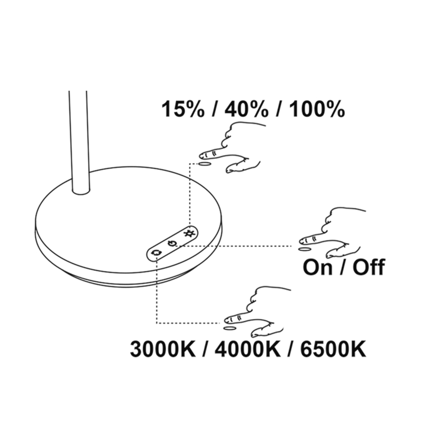 Top Light - LED-hämardatav puutetundlik lauavalgusti BELLA LED/4,8W/5V 3000/4000/6500K valge
