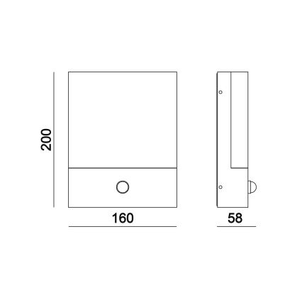 Top Light - LED Väli seinavalgusti koos anduriga NOEL LED/10W/230V IP54