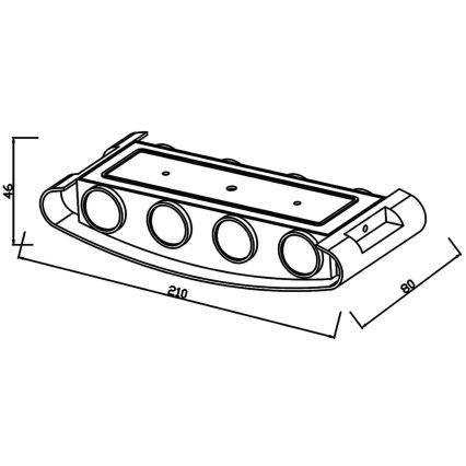 Top Light - LED Väli seinavalgusti RAY LED/8W/230V IP44 4000K must