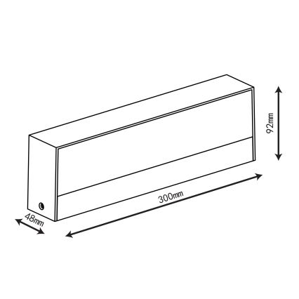 Top Light - LED välisseinale paigaldatav seinavalgusti IMOLA LED/16W/230V 3000/4000/6000K IP54 30 cm must