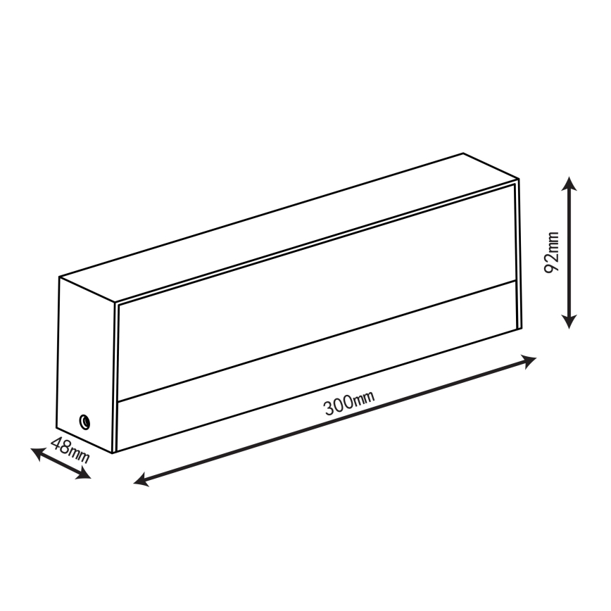 Top Light - LED välisseinale paigaldatav seinavalgusti IMOLA LED/16W/230V 3000/4000/6000K IP54 30 cm must