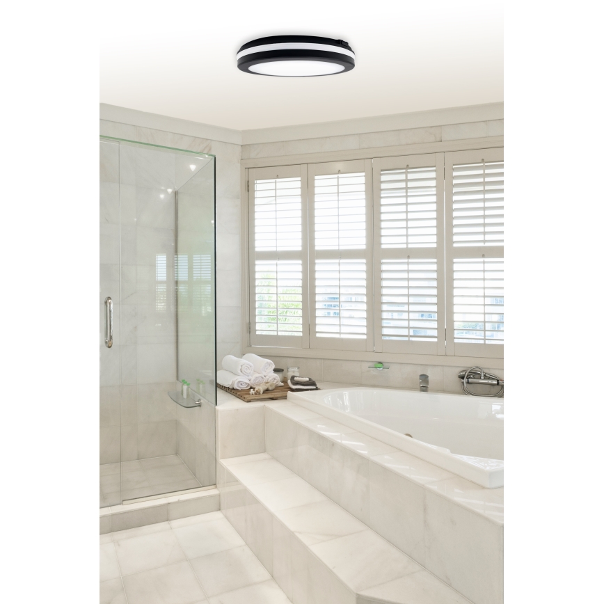 Top Light - LED-vannitoa laelamp COMET LED/40W/230V 3000/4000/6500K IP54, must, läbimõõt 40 cm