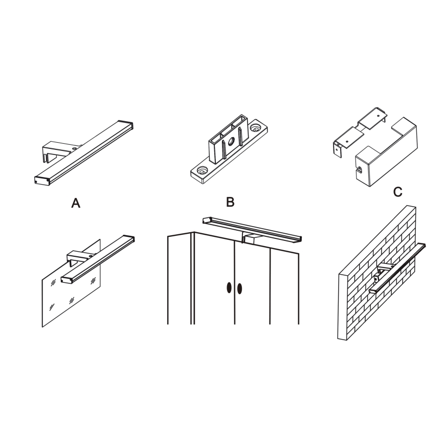 Top Light - LED-vannitoa peegli valgusti TEXAS MAX LED/12W/230V 3000/4000/6500K IP44 78 cm mattkroom