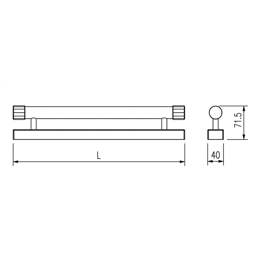 Top Light - LED vannitoa peeglivalgusti TURIA LED/12W/230V 3000/4000/6500K IP44 60 cm must