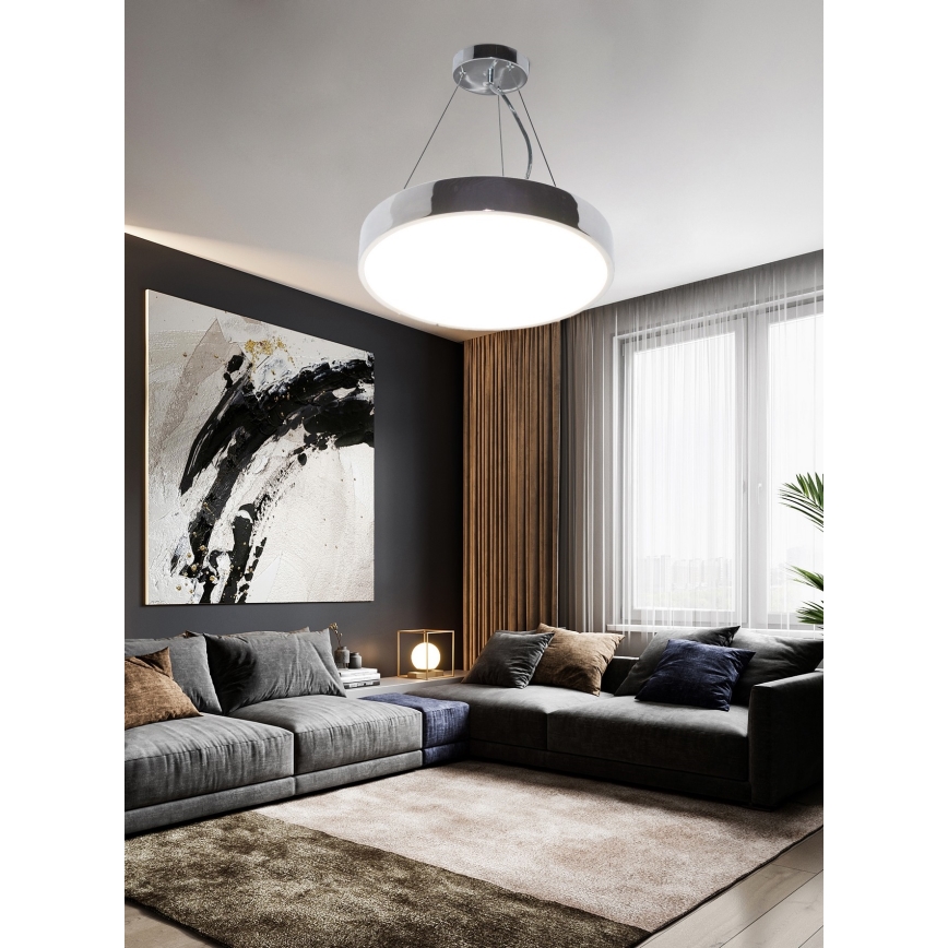 Top Light Metall 40CRZ pult - LED Hämardatav lühter METAL LED/51W/230V läikiv kroom + kaugjuhtimispult