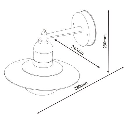 Top Light - välisseinavalgusti VERONA 1xE27/12W/230V IP44, must