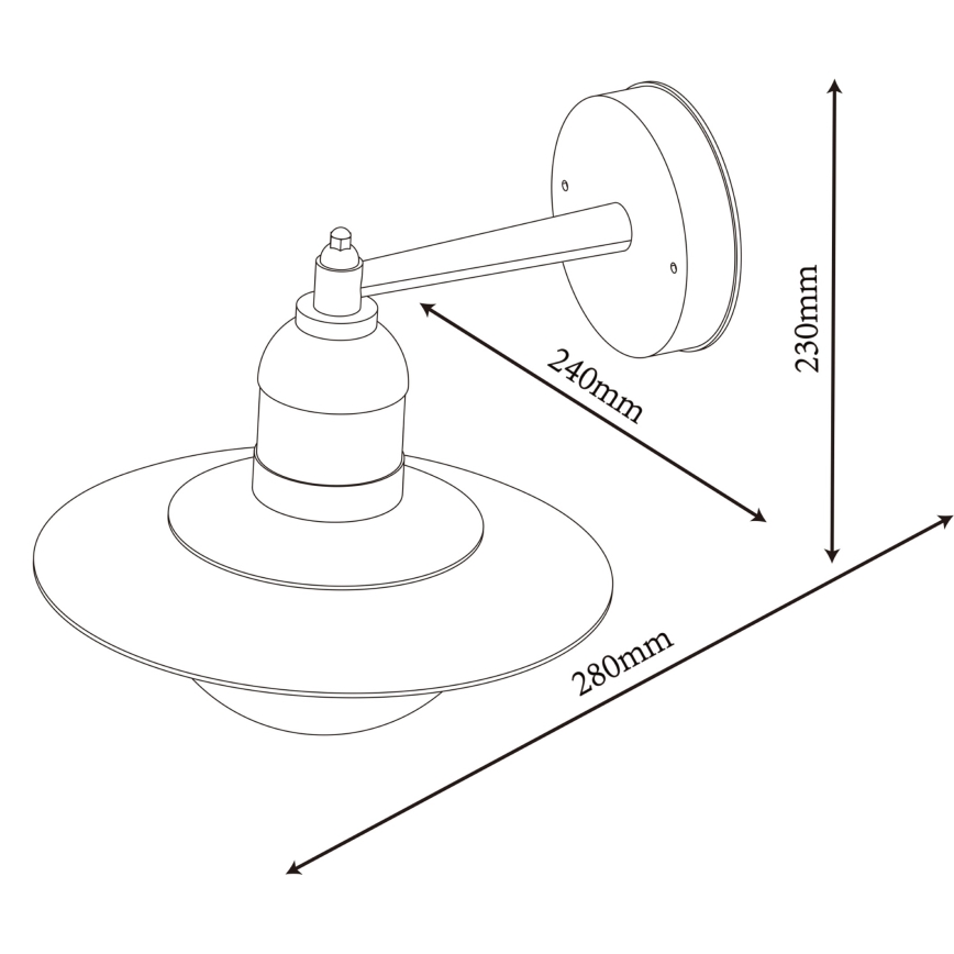 Top Light - välisseinavalgusti VERONA 1xE27/12W/230V IP44, must