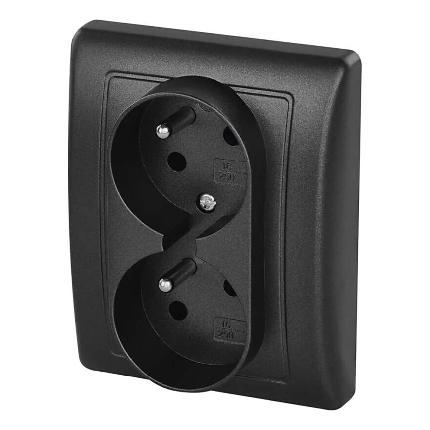 Topelt pistikupesa 250V/16A antratsiit