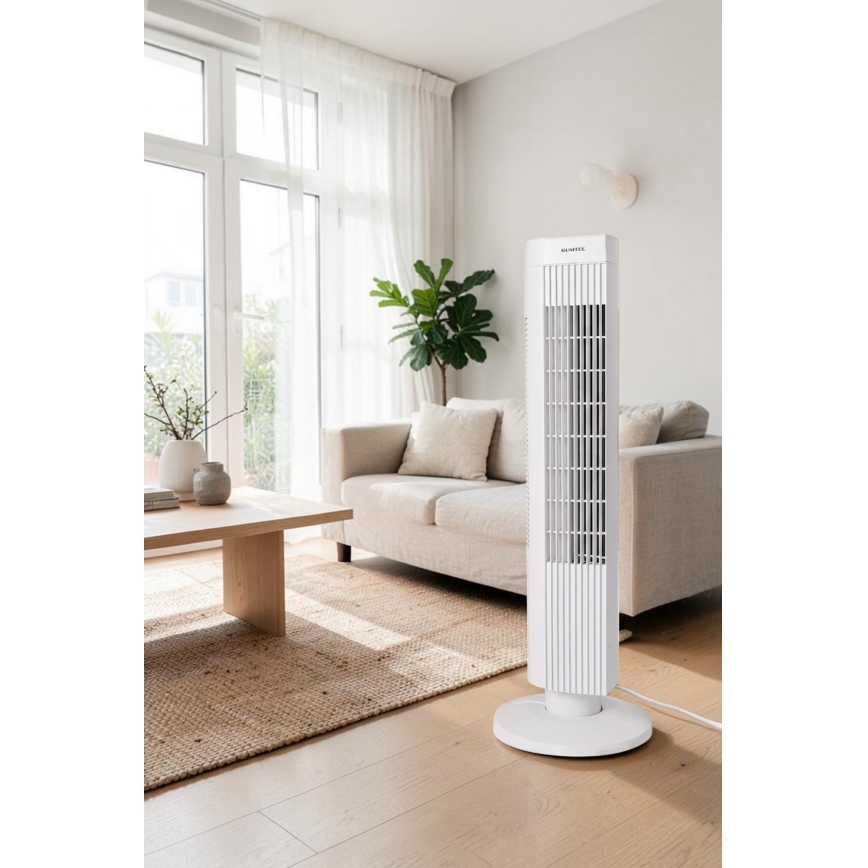 Torni ventilaator 50W/230V 74,5 cm valge