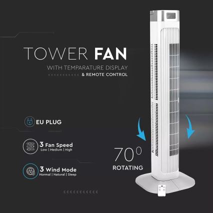 Tornventilaator temperatuurinäidiku ja juhtpuldiga 55W/230V