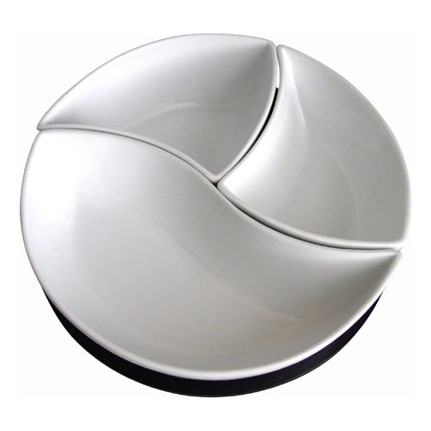 TORO kausside komplekt (3 tk) keraamikast koos puidust alusega