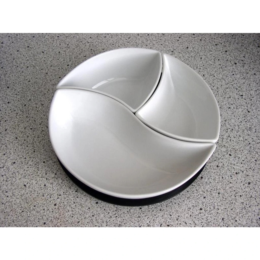 TORO kausside komplekt (3 tk) keraamikast koos puidust alusega