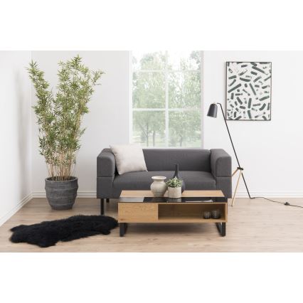 Tõstetava lauaplaadiga kohvilaud ENZO 110x60 cm must/tamm