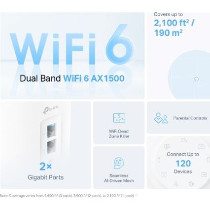 TP-Link - 2x Wi-Fi 6 mesh-süsteemi komplekt kogu kodu jaoks Deco X10