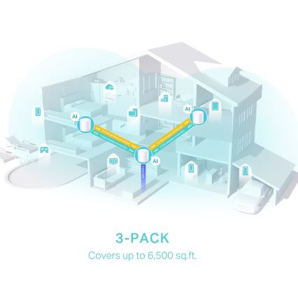 TP-Link - 3-osa Wi‑Fi 6 mesh-süsteemi komplekt kogu kodu jaoks Deco X50