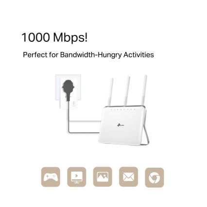 TP-Link - gigabitine Powerline Wi-Fi-komplekt läbilaske pistikupesaga
