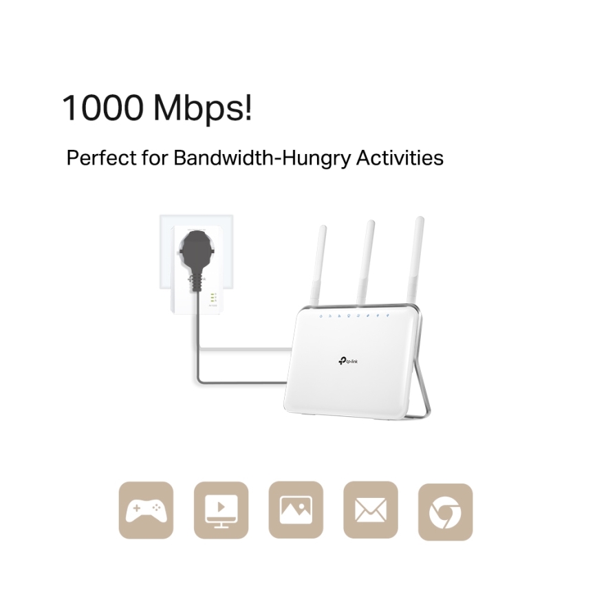 TP-Link - gigabitine Powerline Wi-Fi-komplekt läbilaske pistikupesaga