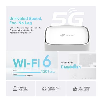 TP-Link - juhtmevaba kahe sagedusribaga gigabitine 5G Wi-Fi-ruuter Archer NX200