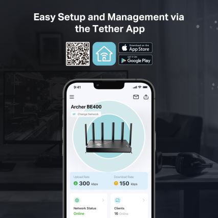TP-Link - kahe sagedusribaga Wi-Fi 7 ruuter Archer BE400
