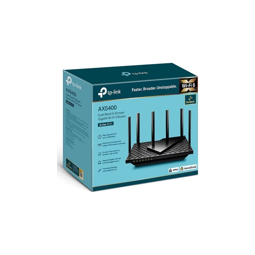 TP-Link - Kaheribaline gigabitine Wi-Fi 6 ruuter Archer AX72