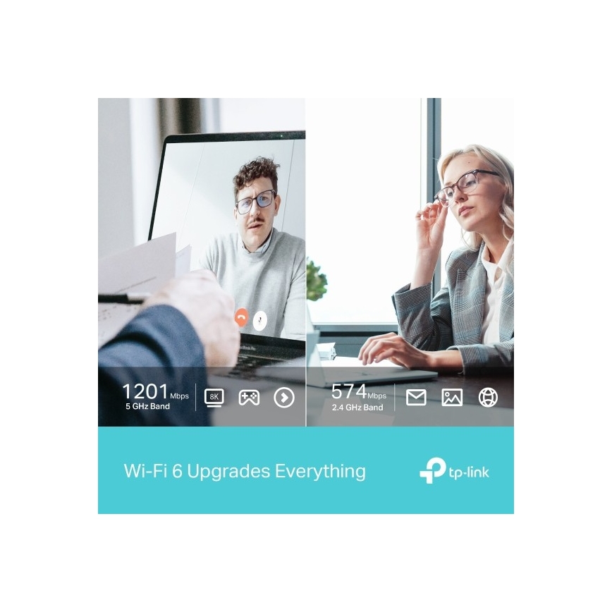 TP-Link - Kaksiribaline traadita USB-adapter Wi-Fi 6 toega Archer TX20U