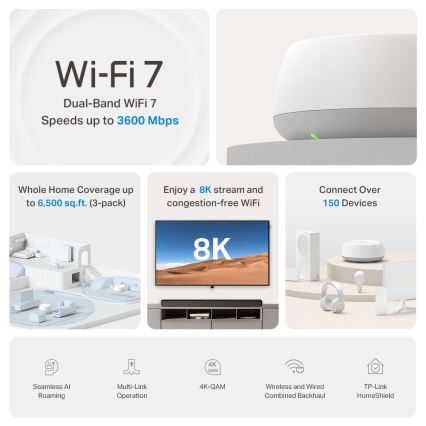 TP-Link - kogu kodu katvusega Mesh Wi-Fi 7 süsteem
